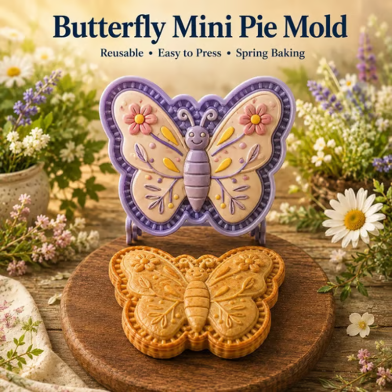 🥳2026 HOT SALE🥳💞50K+ SOLD! 🥧🌸 Floral Pie Press Mold – deep-cut sunflower design presses crisp details, easy release & reusable. Create beautiful mini pies for brunch, parties & gifts! 🛡️💚