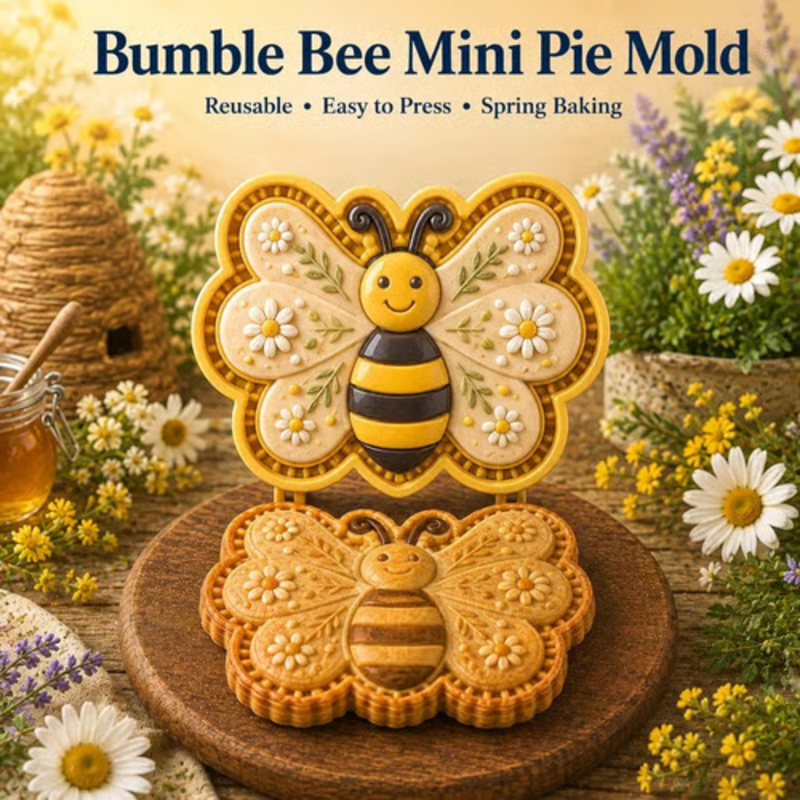 🥳2026 HOT SALE🥳💞50K+ SOLD! 🥧🌸 Floral Pie Press Mold – deep-cut sunflower design presses crisp details, easy release & reusable. Create beautiful mini pies for brunch, parties & gifts! 🛡️💚