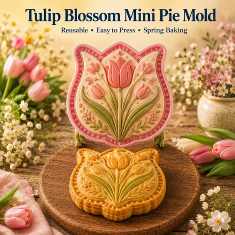 🥳2026 HOT SALE🥳💞50K+ SOLD! 🥧🌸 Floral Pie Press Mold – deep-cut sunflower design presses crisp details, easy release & reusable. Create beautiful mini pies for brunch, parties & gifts! 🛡️💚