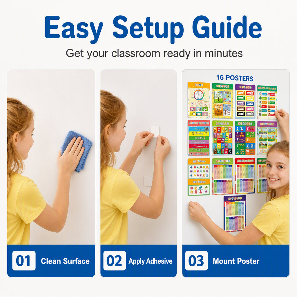 🥳2026 HOT SALE🥳💞50K+ SOLD! 📚🌈 50% OFF! Interactive Educational Wall Posters for Toddlers – 18 sheets, erasable & durable 210g laminated cards. Learn English anywhere, ages 3-6! 🛡️✅