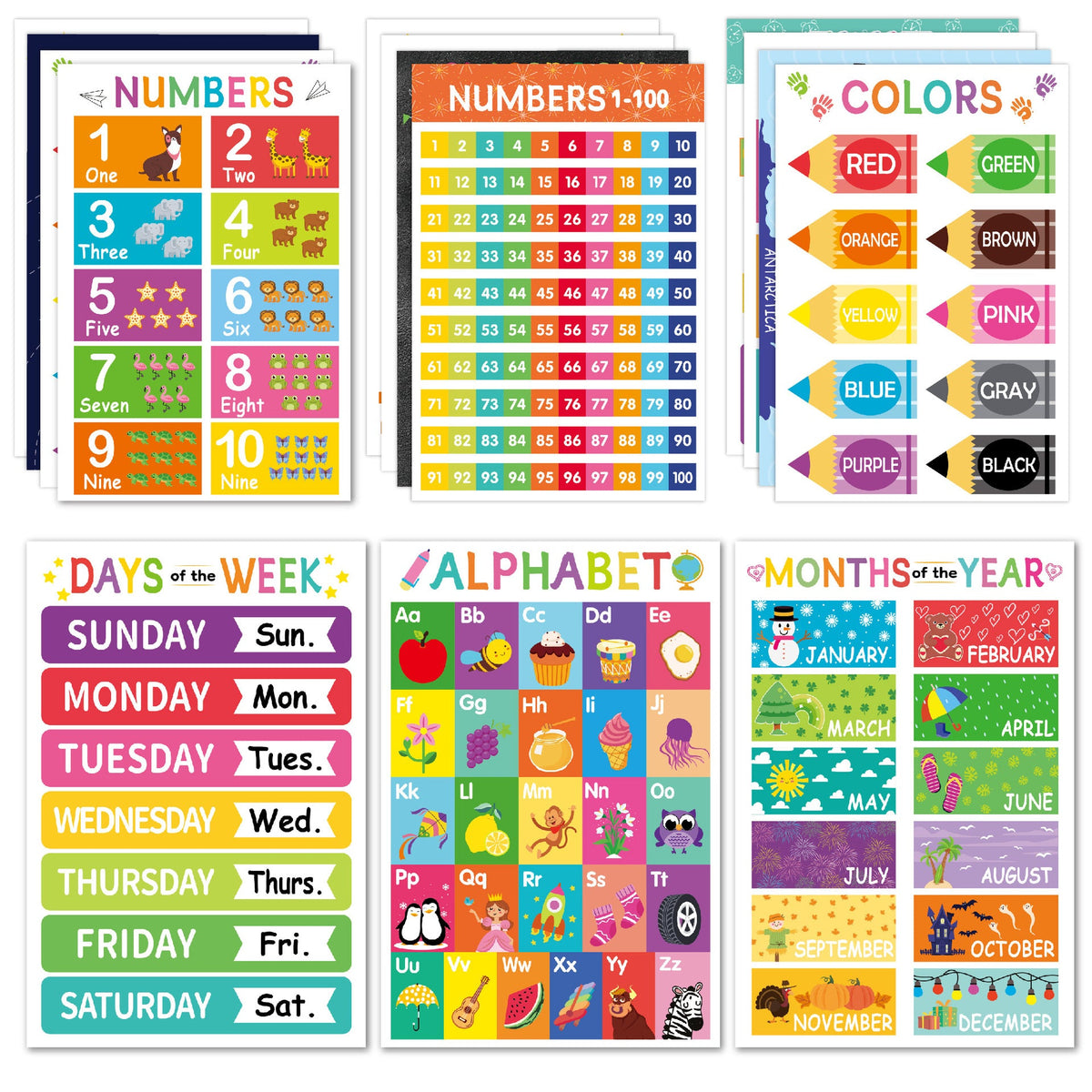 🥳2026 HOT SALE🥳💞50K+ SOLD! 📚🌈 50% OFF! Interactive Educational Wall Posters for Toddlers – 18 sheets, erasable & durable 210g laminated cards. Learn English anywhere, ages 3-6! 🛡️✅