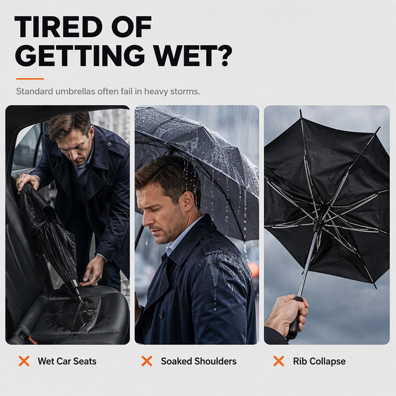 🥳2026 HOT SALE🥳💞50K+ SOLD! 🌂✨ 50% OFF! Extra Large Windproof Folding Umbrella – 125/130cm canopy, 12 reinforced ribs, water-repellent. More coverage, less rain! 🛡️✅