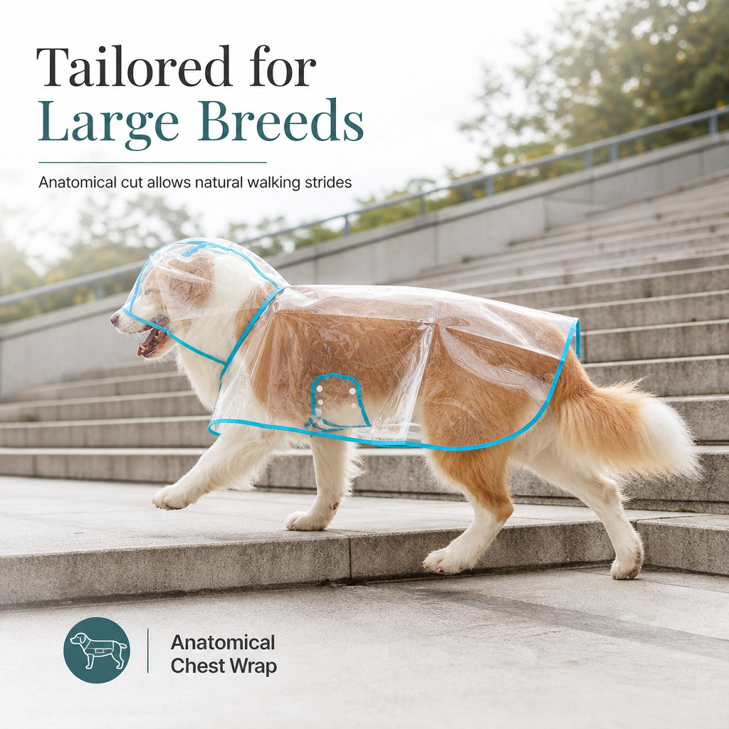 🥳2026 HOT SALE🥳💞50K+ SOLD! 🐕☔ 50% OFF! Transparent Waterproof Dog Raincoat – crystal clear protection, adjustable fit, EVA material. Keeps pup dry & visible on rainy walks! 🛡️💚
