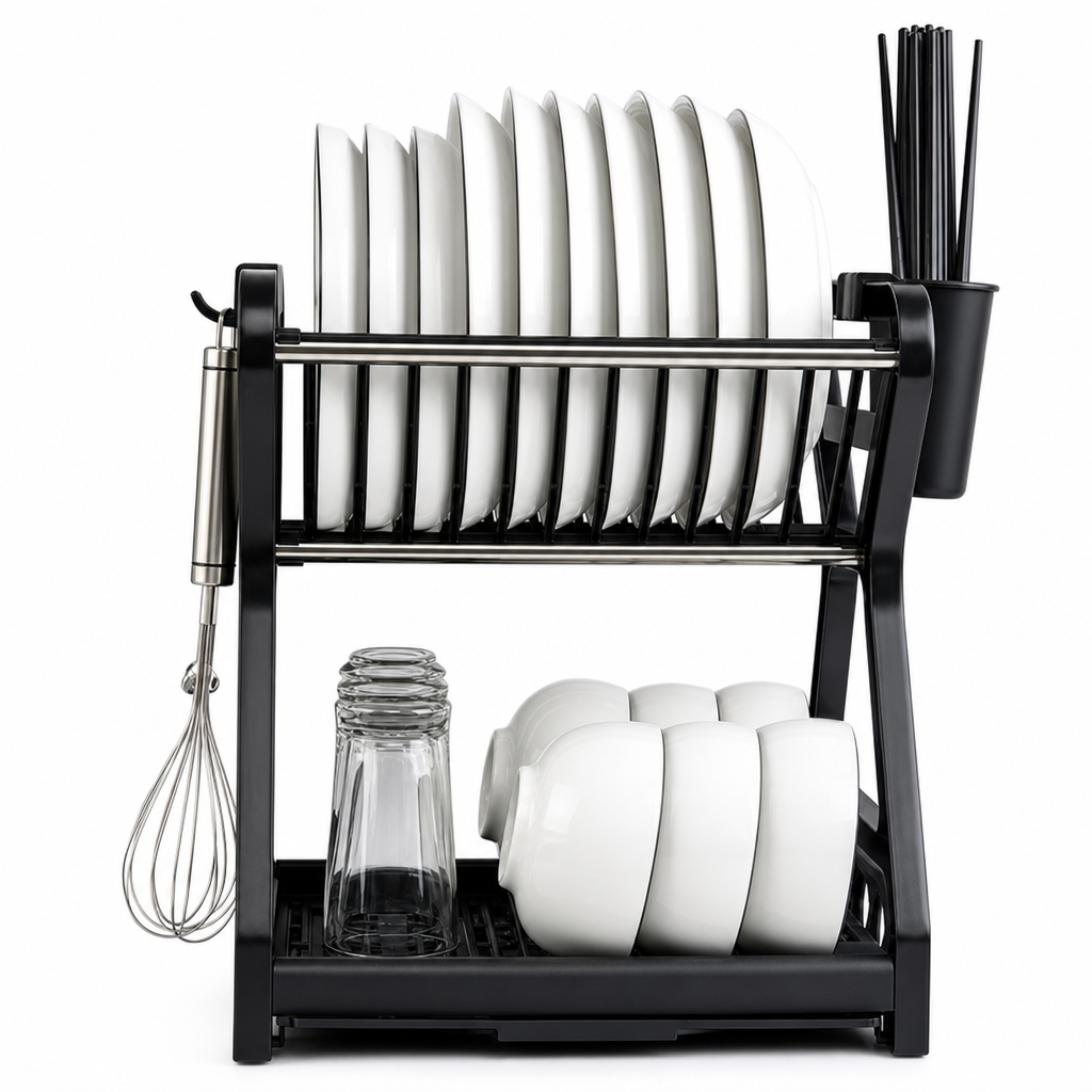 🥳2026 HOT SALE🥳💞50K+ SOLD! 🍽️💧 50% OFF! Multi-Layer Steel Dish Drying Rack – vertical storage, deep plate slots, sliding drip tray & tool-free install. Keep counters dry & clutter-free! 🛡️✅
