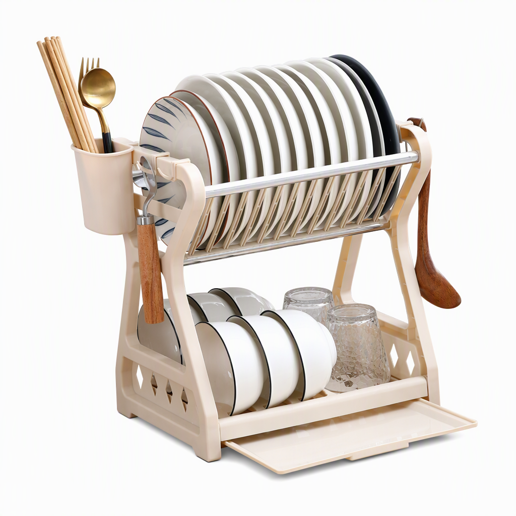 🥳2026 HOT SALE🥳💞50K+ SOLD! 🍽️💧 50% OFF! Multi-Layer Steel Dish Drying Rack – vertical storage, deep plate slots, sliding drip tray & tool-free install. Keep counters dry & clutter-free! 🛡️✅