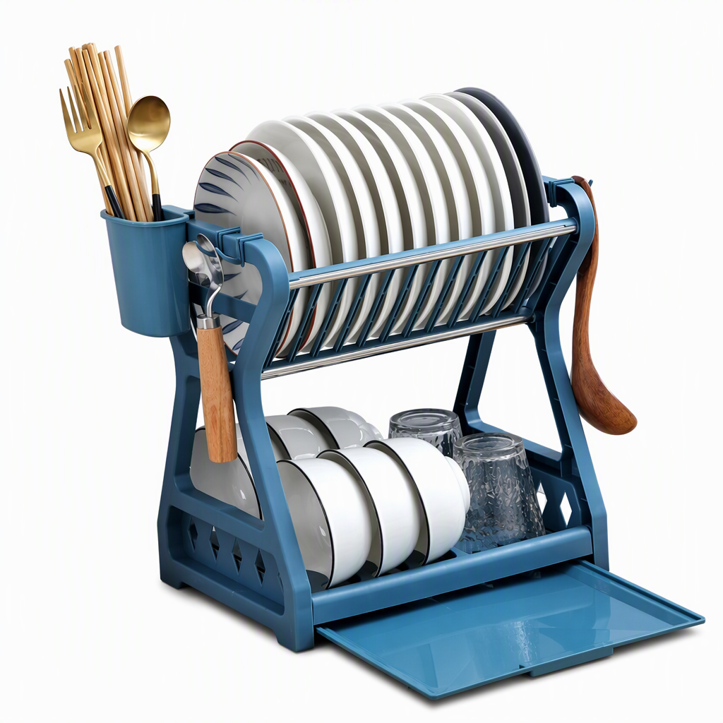 🥳2026 HOT SALE🥳💞50K+ SOLD! 🍽️💧 50% OFF! Multi-Layer Steel Dish Drying Rack – vertical storage, deep plate slots, sliding drip tray & tool-free install. Keep counters dry & clutter-free! 🛡️✅