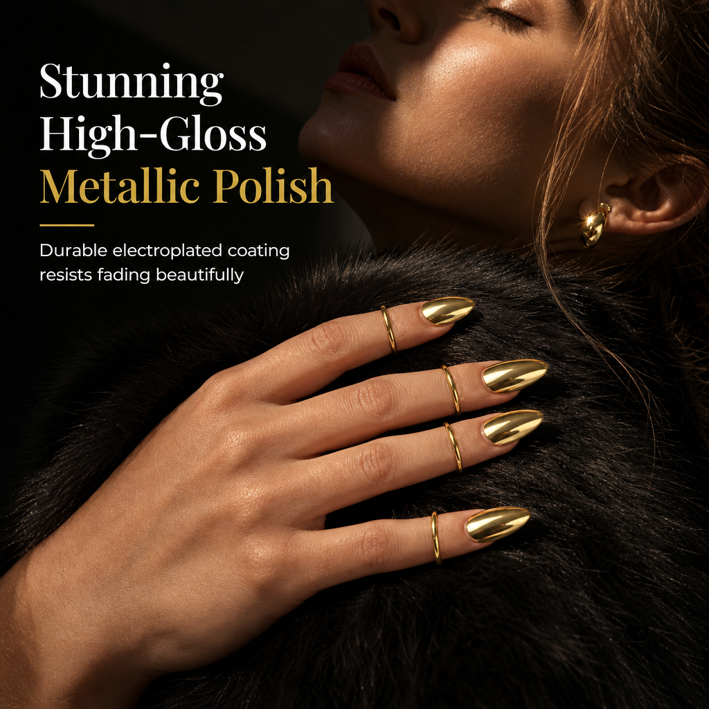 🥳2026 HOT SALE🥳💞50K+ SOLD! 💅✨ LIMITED-TIME 50% OFF! 10-Piece Metal Fingertip Nail Ring Set – adjustable gold & silver tone, adhesive-free, high-gloss. Bold fashion looks! 💍⭐