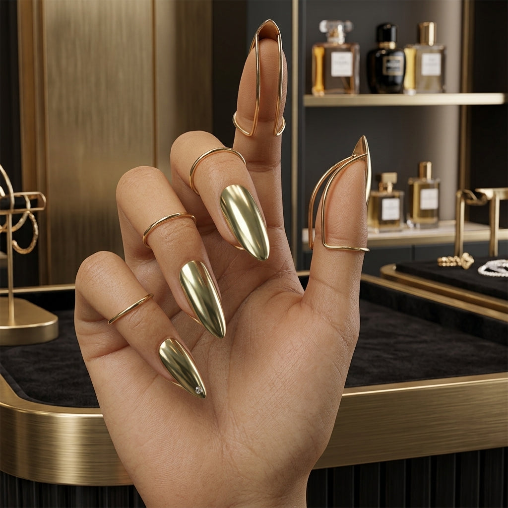 🥳2026 HOT SALE🥳💞50K+ SOLD! 💅✨ LIMITED-TIME 50% OFF! 10-Piece Metal Fingertip Nail Ring Set – adjustable gold & silver tone, adhesive-free, high-gloss. Bold fashion looks! 💍⭐