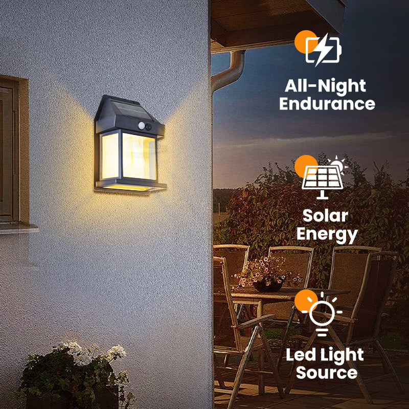 🥳2026 HOT SALE🥳💞50K+ SOLD! 🎄☀️ Christmas Limited Discount! Motion Sensor Solar Tungsten Wall Light – 3 lighting modes, 120° smart sensor, IP65 waterproof. No electricity bills, easy install! 🏠✨