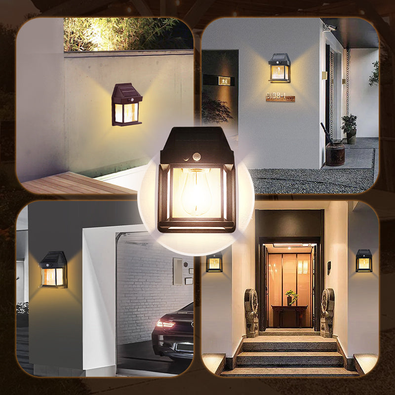🥳2026 HOT SALE🥳💞50K+ SOLD! 🎄☀️ Christmas Limited Discount! Motion Sensor Solar Tungsten Wall Light – 3 lighting modes, 120° smart sensor, IP65 waterproof. No electricity bills, easy install! 🏠✨