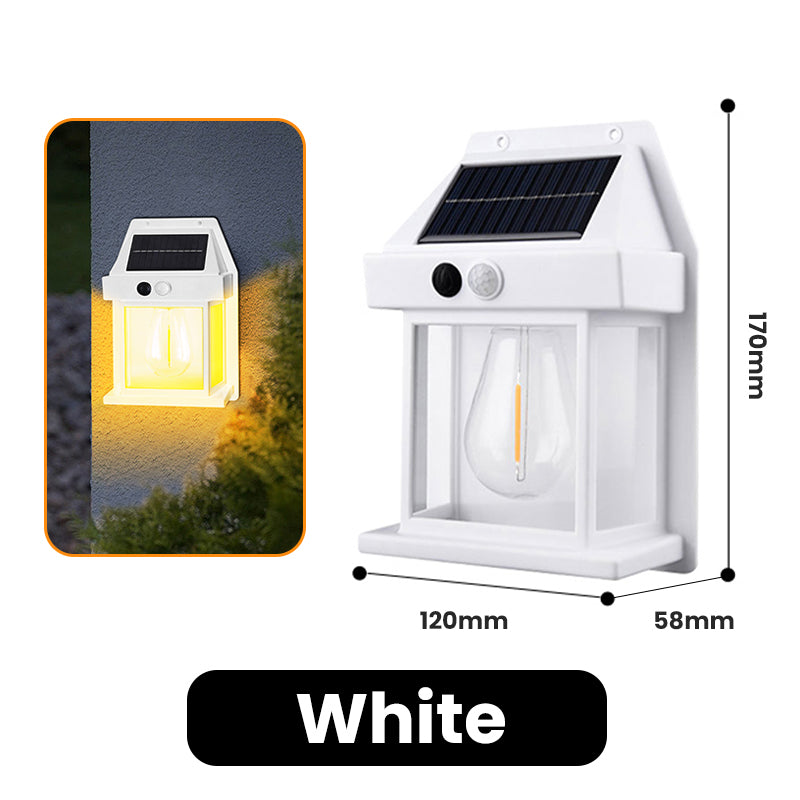 🥳2026 HOT SALE🥳💞50K+ SOLD! 🎄☀️ Christmas Limited Discount! Motion Sensor Solar Tungsten Wall Light – 3 lighting modes, 120° smart sensor, IP65 waterproof. No electricity bills, easy install! 🏠✨