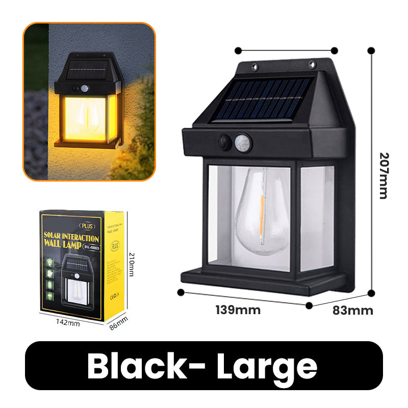 🥳2026 HOT SALE🥳💞50K+ SOLD! 🎄☀️ Christmas Limited Discount! Motion Sensor Solar Tungsten Wall Light – 3 lighting modes, 120° smart sensor, IP65 waterproof. No electricity bills, easy install! 🏠✨