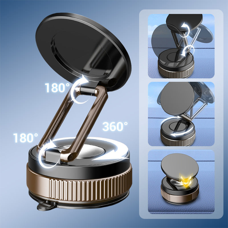 🥳2026 HOT SALE🥳💞50K+ SOLD! 📱🚗 360° Rotating Vacuum Magnetic Phone Holder – vacuum suction base, strong magnets, tool-free install. Secure grip for car, kitchen & office! 🛡️✅