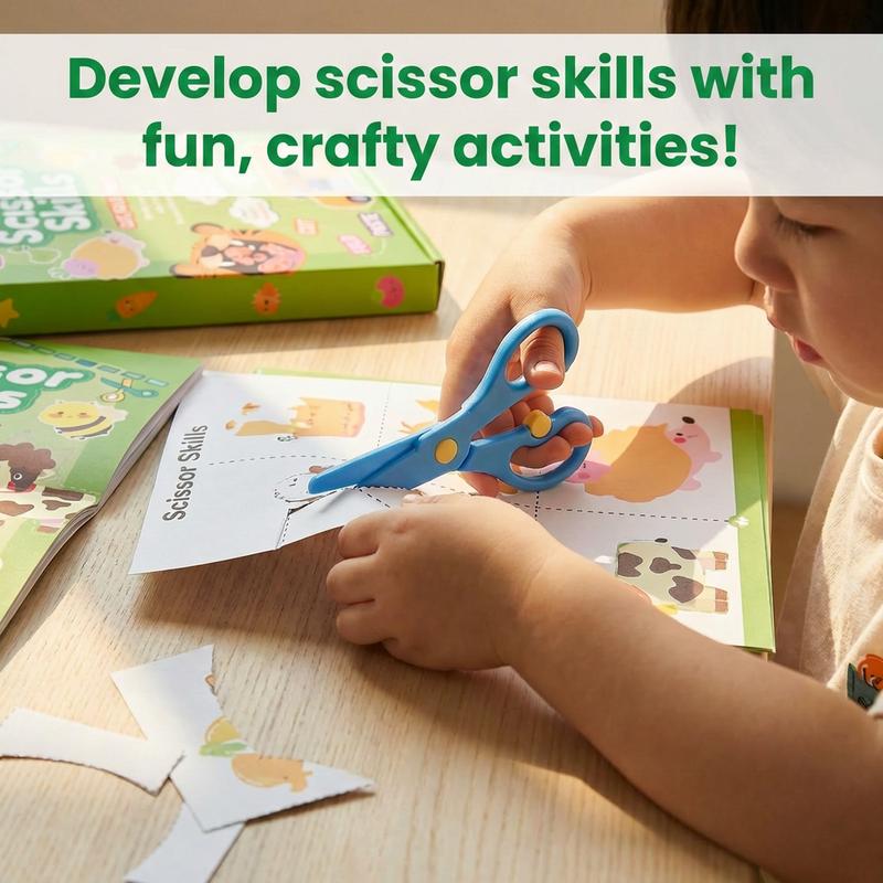 🥳2026 HOT SALE🥳💞50K+ SOLD! ✂️📚 50% OFF! Kids Scissor Skills Activity Book Set – 3 progressive levels, cut, fold & paste, visual guides. Build fine motor skills safely! 🛡️✅