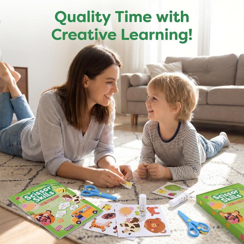 🥳2026 HOT SALE🥳💞50K+ SOLD! ✂️📚 50% OFF! Kids Scissor Skills Activity Book Set – 3 progressive levels, cut, fold & paste, visual guides. Build fine motor skills safely! 🛡️✅