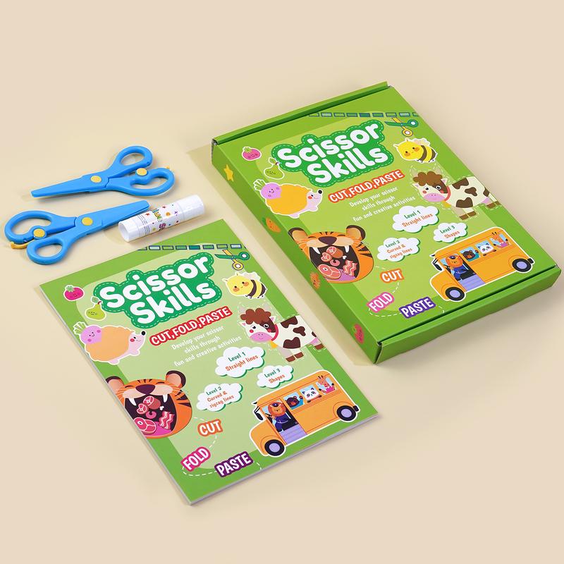 🥳2026 HOT SALE🥳💞50K+ SOLD! ✂️📚 50% OFF! Kids Scissor Skills Activity Book Set – 3 progressive levels, cut, fold & paste, visual guides. Build fine motor skills safely! 🛡️✅