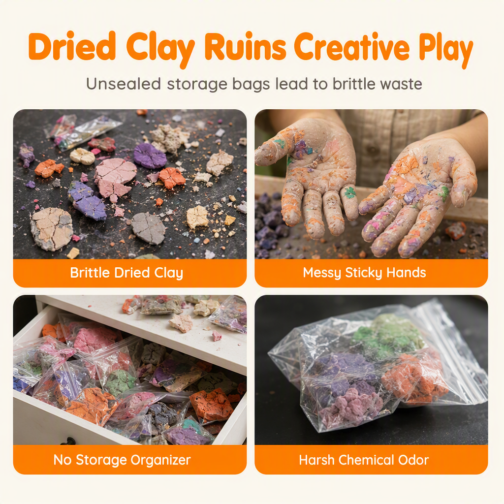 🥳2026 HOT SALE🥳💞50K+ SOLD! 🎨✨ 50% OFF! Kids Capsule Clay Set – non-toxic, odorless, ultra-light. Sealed cups keep clay soft, tiered organizer & tools included. Creative fun anywhere! 🛡️✅