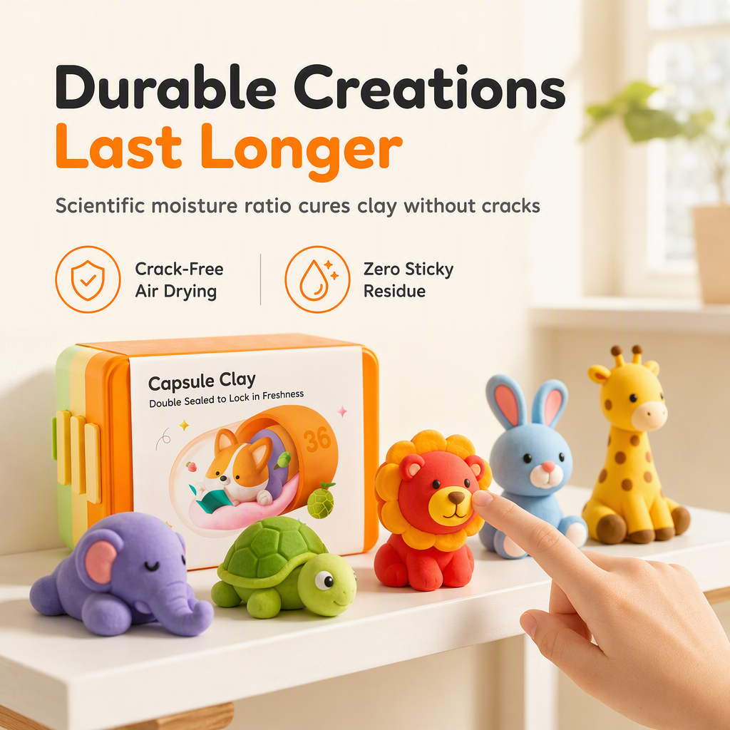🥳2026 HOT SALE🥳💞50K+ SOLD! 🎨✨ 50% OFF! Kids Capsule Clay Set – non-toxic, odorless, ultra-light. Sealed cups keep clay soft, tiered organizer & tools included. Creative fun anywhere! 🛡️✅