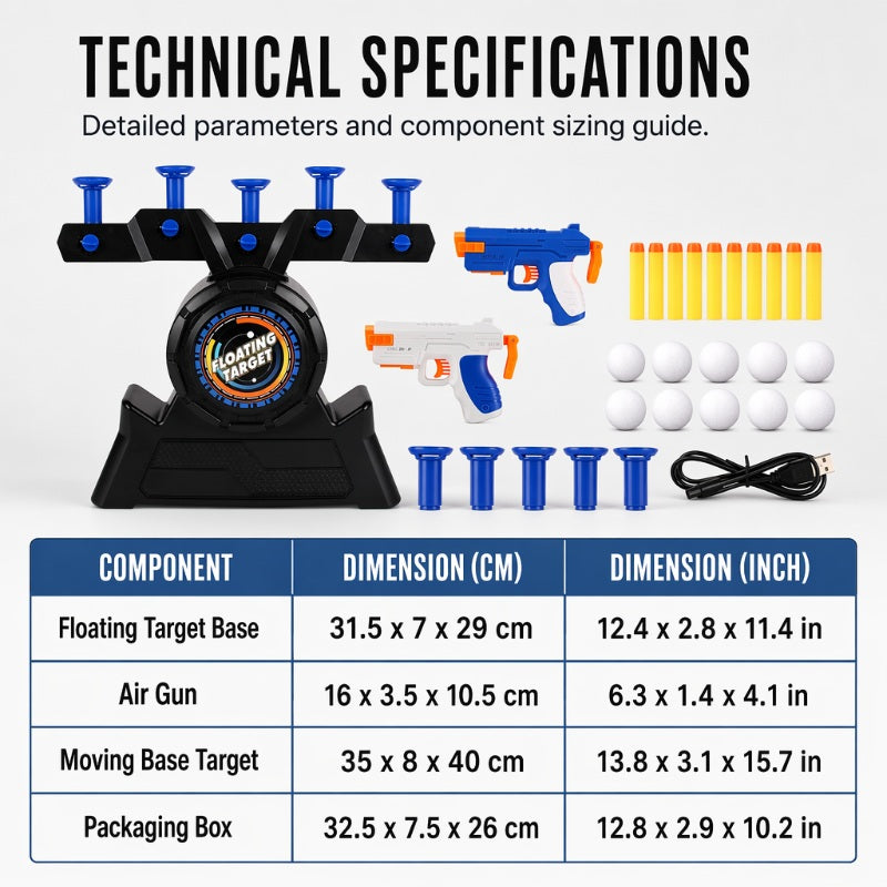 🥳2026 HOT SALE🥳💞50K+ SOLD! 🎯✨ 50% OFF! Electric Floating Ball Shooting Target – moving aim game with USB power, adjustable height & soft balls. Fun for kids & adults! 🛡️💪