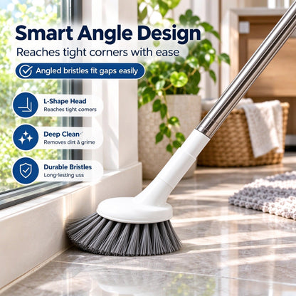 🥳2026 HOT SALE🥳💞50K+ SOLD! 🚽🧹 50% OFF! Telescopic Crevice Cleaning Brush – L-shaped head reaches tight corners, extends 38.5–115cm. No bending, no kneeling! 🛡️✅