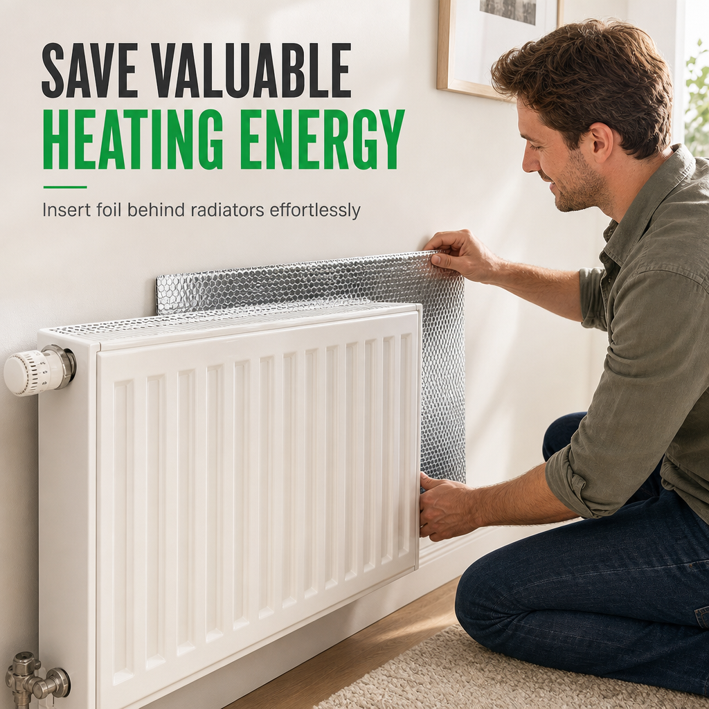 🥳2026 HOT SALE🥳💞50K+ SOLD! ♨️🔥 50% OFF! Reflective Double Bubble Insulation Foil – 60cm×5m cut-to-size radiator heat reflector. Redirect warmth back into the room & cut heating waste! 🏠💚