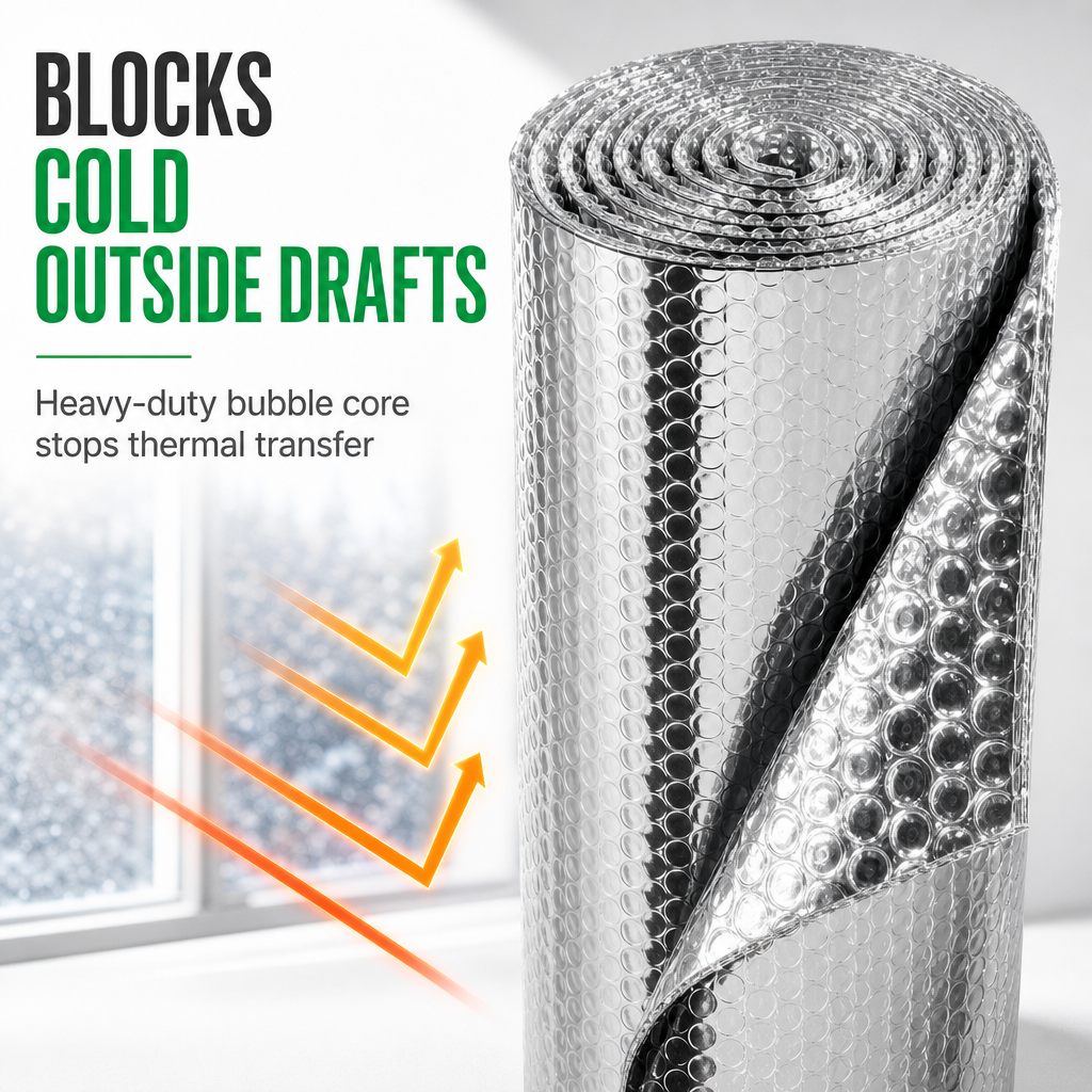 🥳2026 HOT SALE🥳💞50K+ SOLD! ♨️🔥 50% OFF! Reflective Double Bubble Insulation Foil – 60cm×5m cut-to-size radiator heat reflector. Redirect warmth back into the room & cut heating waste! 🏠💚