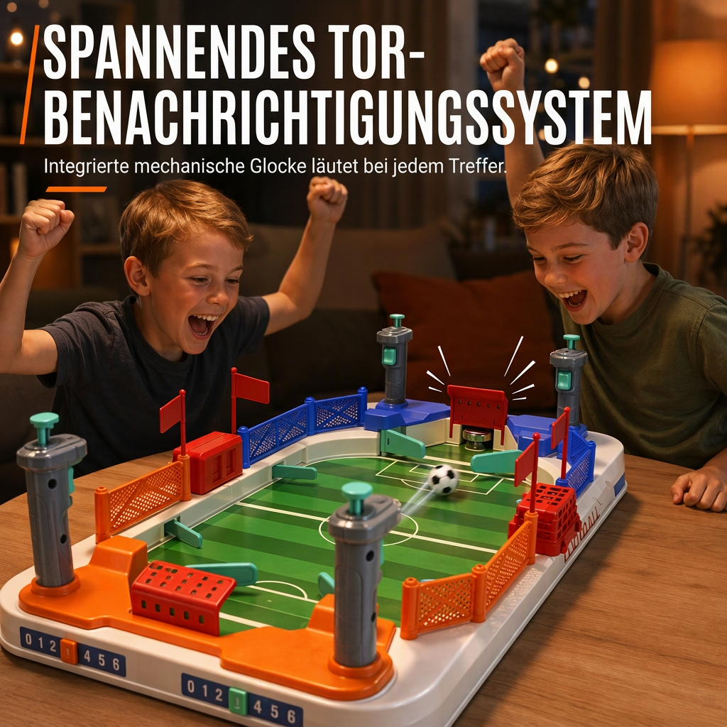 🥳2026 HOT SALE🥳💞50K+ SOLD! ⚽⏰ 50% OFF! 2-Player Tabletop Football Game – spring flippers, mechanical goal bell, durable & portable. Sharpen reflexes & family fun! 🏆✨
