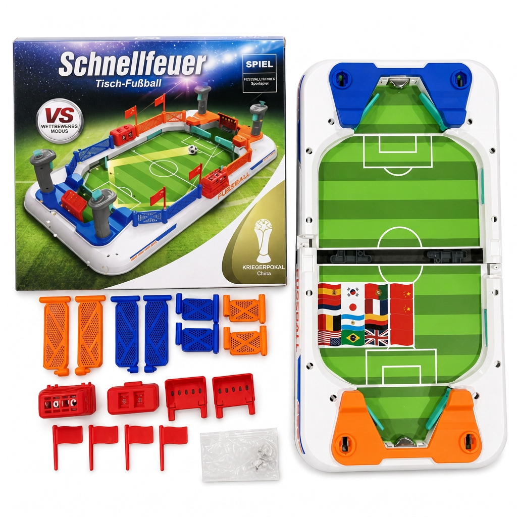🥳2026 HOT SALE🥳💞50K+ SOLD! ⚽⏰ 50% OFF! 2-Player Tabletop Football Game – spring flippers, mechanical goal bell, durable & portable. Sharpen reflexes & family fun! 🏆✨