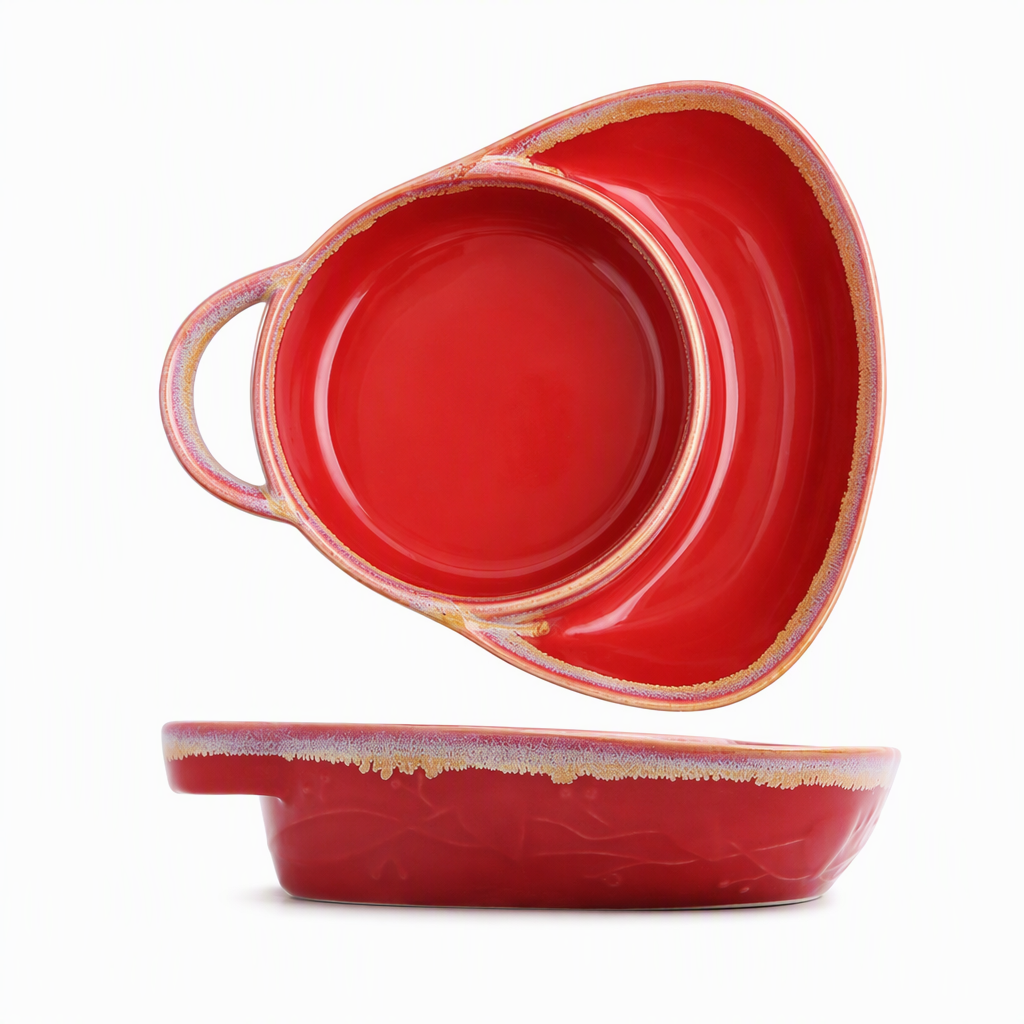 🥳2026 HOT SALE🥳💞50K+ SOLD! 🍲✨ 50% OFF! Retro Ceramic Divided Baking Dish – vintage embossed design, dual compartments keep dips & sides separate, microwave safe. Elegant dining for every occasion! ❤️✅
