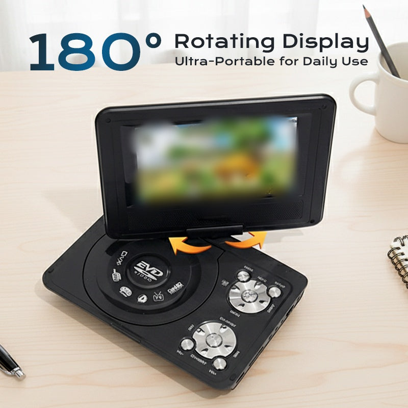 🥳2026 HOT SALE🥳💞50K+ SOLD! 📀🎮 50% OFF! Portable DVD/EVD Player with Game Function – 7" swivel screen, rechargeable battery, USB & AV out. Movies & games on the go! 🛡️✅