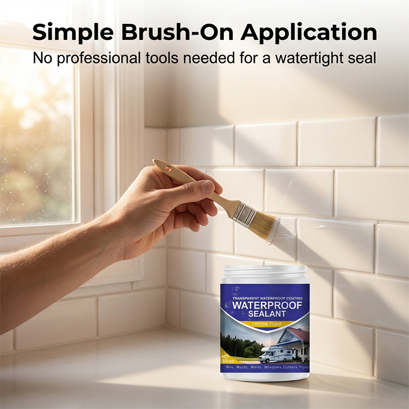 🥳2026 HOT SALE🥳💞50K+ SOLD! 💧🛡️ Transparent Waterproof Sealant – crystal-clear finish, quick-drying & durable. Brush on for roofs, bathrooms, tiles & more. No more leaks! ✨🔧
