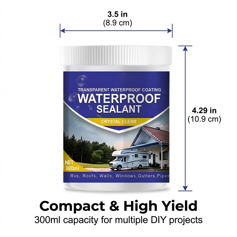 🥳2026 HOT SALE🥳💞50K+ SOLD! 💧🛡️ Transparent Waterproof Sealant – crystal-clear finish, quick-drying & durable. Brush on for roofs, bathrooms, tiles & more. No more leaks! ✨🔧