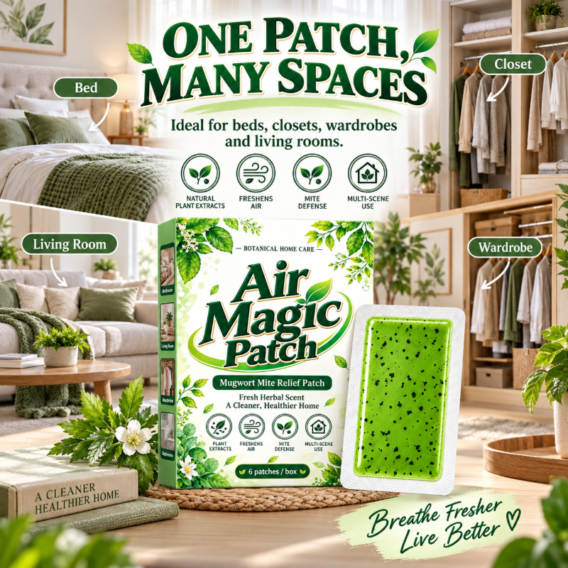 🥳2026 HOT SALE🥳💞50K+ SOLD! 🌿🛏️ 50% OFF! Mugwort Mite Relief Patch (6 Pcs) – natural plant formula, up to 60-day freshness. Place under pillow or in wardrobe for cleaner, fresher sleep! 🛡️✅
