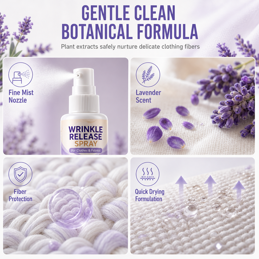 🥳2026 HOT SALE🥳💞50K+ SOLD! 💨👔 50% OFF! No Ironing Clothing Remover Spray – instantly smooths wrinkles, no heat needed. Gentle botanical formula, travel sizes. Look crisp anywhere! 🛡️✅