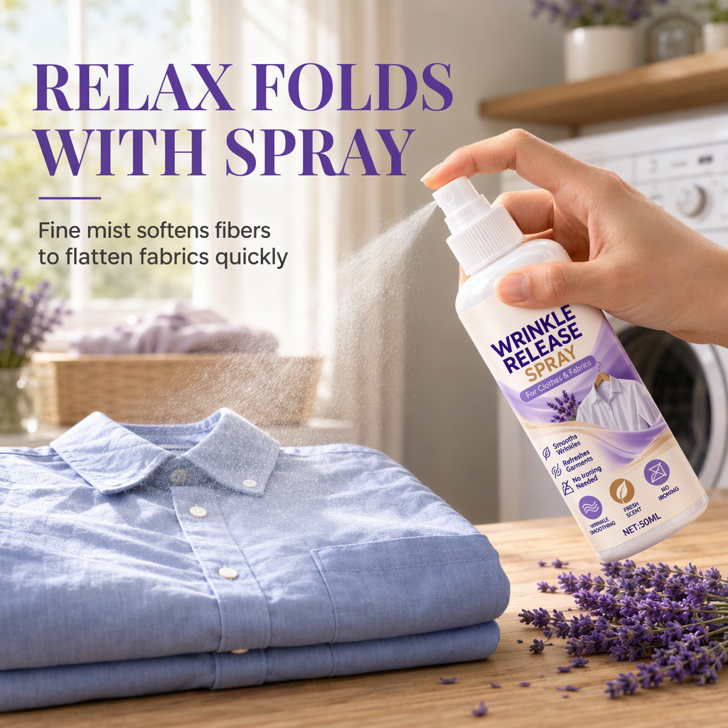 🥳2026 HOT SALE🥳💞50K+ SOLD! 💨👔 50% OFF! No Ironing Clothing Remover Spray – instantly smooths wrinkles, no heat needed. Gentle botanical formula, travel sizes. Look crisp anywhere! 🛡️✅