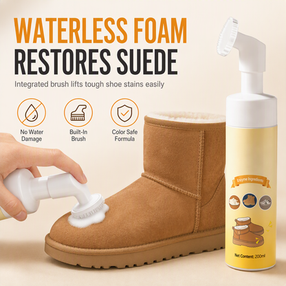 🥳2026 HOT SALE🥳💞50K+ SOLD! 👟🧼 50% OFF! Suede & Nubuck Dry Cleaner – waterless foam removes oil stains, built-in silicone brush protects fibers. Restore shoes & snow boots instantly! 🛡️✅