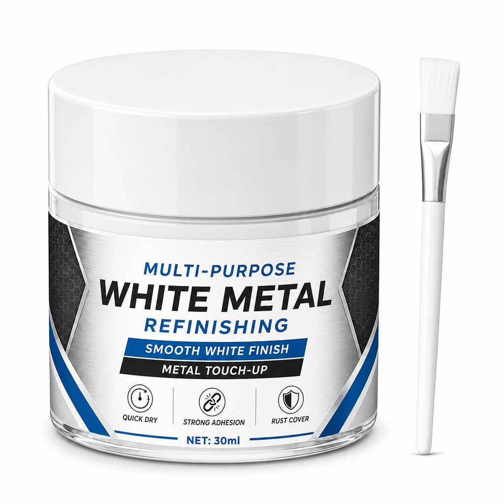 🥳2026 HOT SALE🥳💞50K+ SOLD! 🎨🔧 50% OFF! Multi-Purpose White Metal Touch-Up Paint – fine brush for tight corners, thick cream fills deep grooves. Fast-drying & weather-resistant. Restore appliances & metal surfaces! 🛡️✅