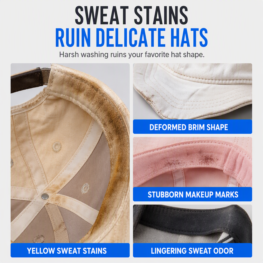 🥳2026 HOT SALE🥳💞50K+ SOLD! 🧢✨ 50% OFF! Rinse-Free Hat Foam Cleaner – dissolves sweat stains & makeup buildup, keeps shape. Works on caps, visors & bucket hats! 🛡️✅