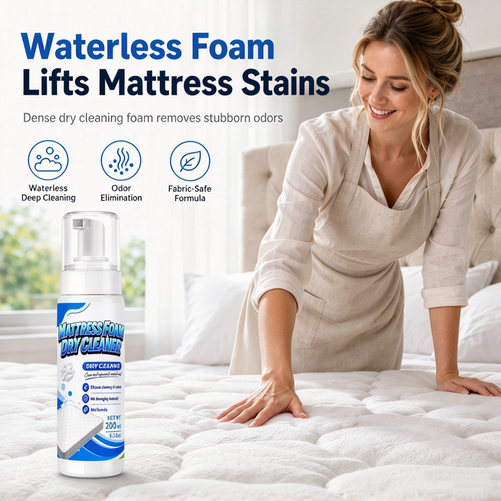 🥳2026 HOT SALE🥳💞50K+ SOLD! 🛏️🧼 50% OFF! No-Rinse Mattress Foam Cleaner – waterless dry foam lifts stains & odours from mattress, sofa & car seats. pH-neutral, quick-dry, no damp spots! 🛡️✅