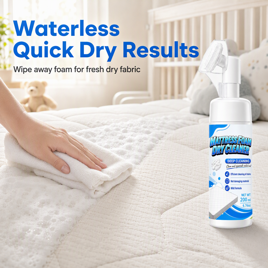 🥳2026 HOT SALE🥳💞50K+ SOLD! 🛏️🧼 50% OFF! No-Rinse Mattress Foam Cleaner – waterless dry foam lifts stains & odours from mattress, sofa & car seats. pH-neutral, quick-dry, no damp spots! 🛡️✅