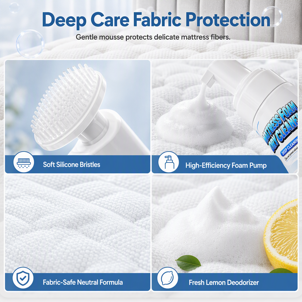 🥳2026 HOT SALE🥳💞50K+ SOLD! 🛏️🧼 50% OFF! No-Rinse Mattress Foam Cleaner – waterless dry foam lifts stains & odours from mattress, sofa & car seats. pH-neutral, quick-dry, no damp spots! 🛡️✅
