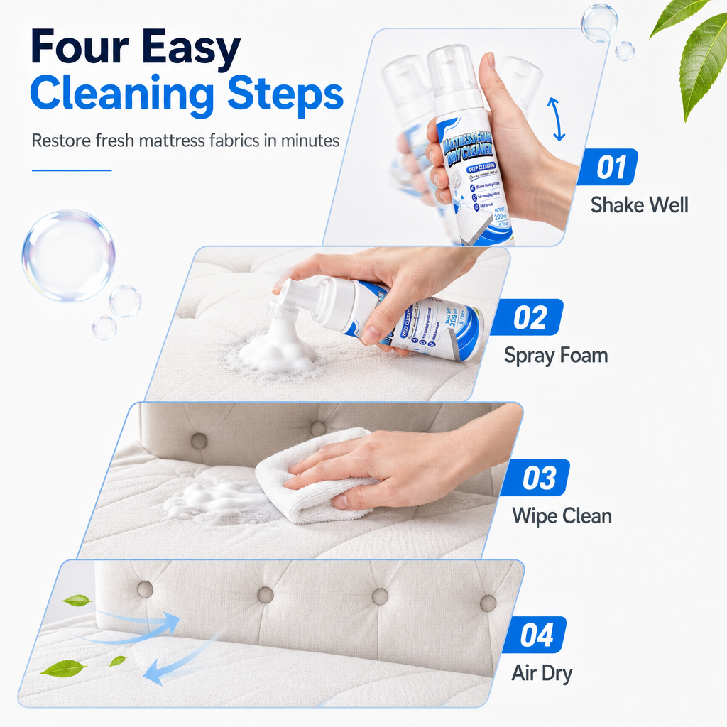 🥳2026 HOT SALE🥳💞50K+ SOLD! 🛏️🧼 50% OFF! No-Rinse Mattress Foam Cleaner – waterless dry foam lifts stains & odours from mattress, sofa & car seats. pH-neutral, quick-dry, no damp spots! 🛡️✅