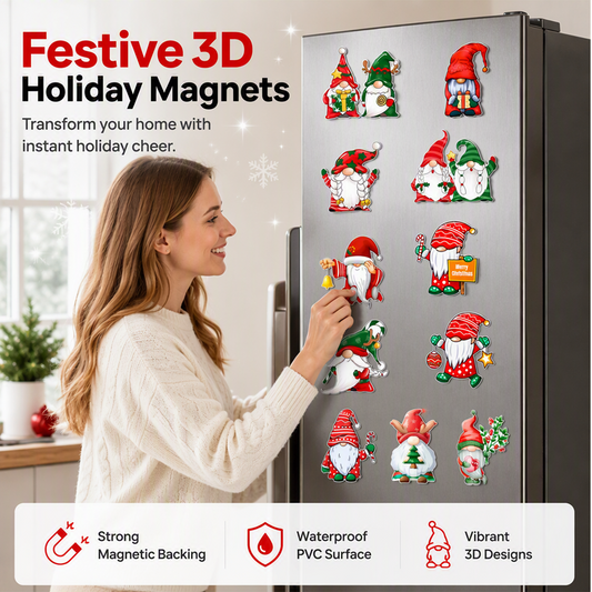 🥳2026 HOT SALE🥳💞50K+ SOLD! 🎄🧲 Waterproof Christmas Cartoon Fridge Magnets – 3D festive designs, strong magnetic grip, no residue. Easy holiday decorating for kids & family! ✨✅