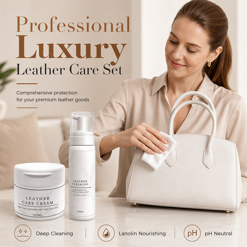 🥳2026 HOT SALE🥳💞50K+ SOLD! 👜✨ 50% OFF! Luxury Leather Cleaner & Nourishing Care Cream Set – coconut oil foam lifts dirt gently, restores supple luster. For bags, sofas & car interiors! 🛡️💚