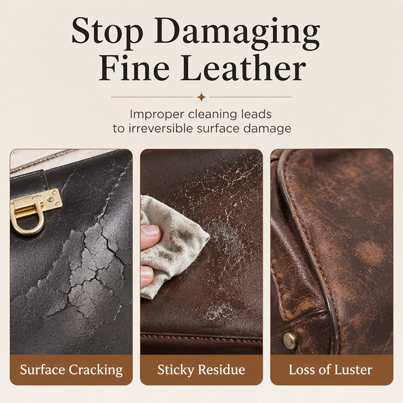 🥳2026 HOT SALE🥳💞50K+ SOLD! 👜✨ 50% OFF! Luxury Leather Cleaner & Nourishing Care Cream Set – coconut oil foam lifts dirt gently, restores supple luster. For bags, sofas & car interiors! 🛡️💚