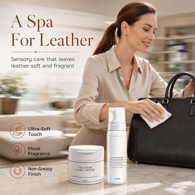 🥳2026 HOT SALE🥳💞50K+ SOLD! 👜✨ 50% OFF! Luxury Leather Cleaner & Nourishing Care Cream Set – coconut oil foam lifts dirt gently, restores supple luster. For bags, sofas & car interiors! 🛡️💚