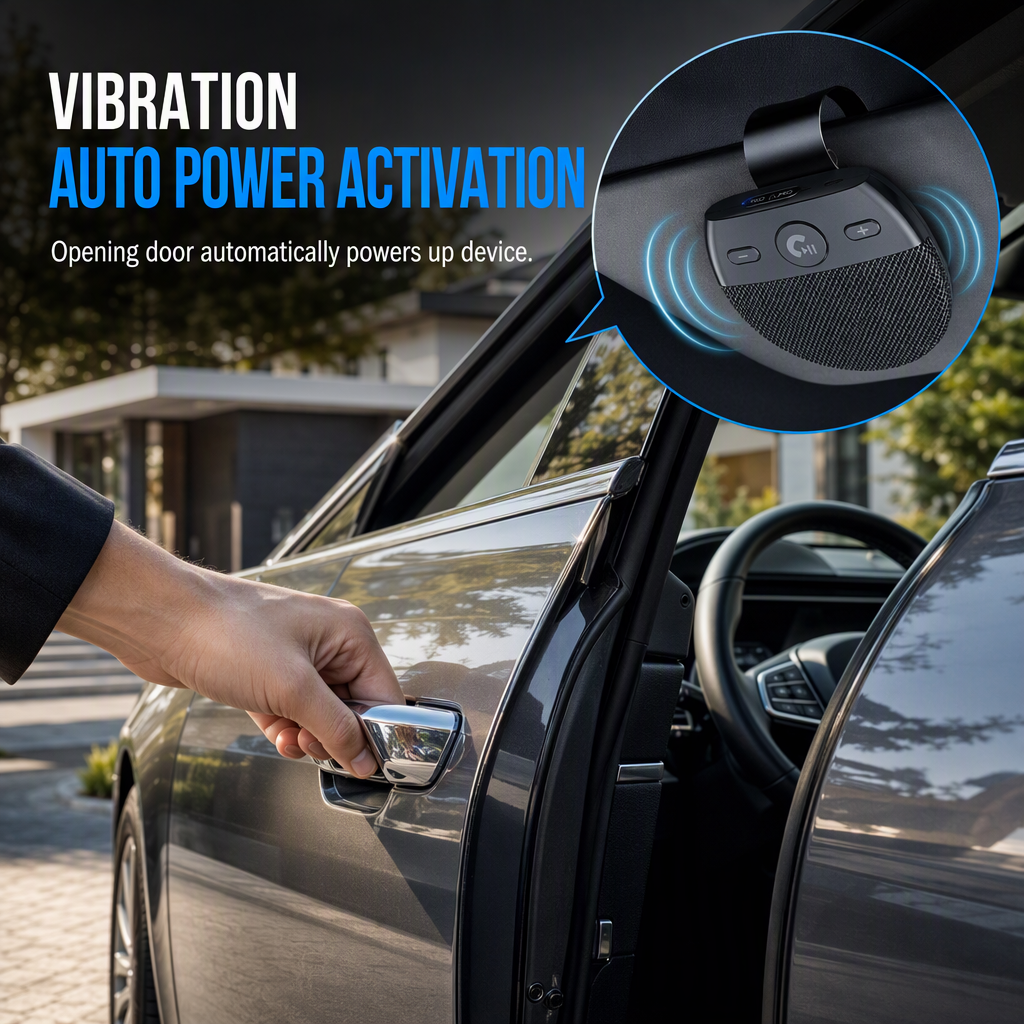 🥳2026 HOT SALE🥳💞50K+ SOLD! 🚗📞 50% OFF! SP11 Car Sun Visor Bluetooth Speakerphone – vibration auto power-on, dual device connection, A2DP, caller ID. Hands-free calls & safer driving! 🛡️✅