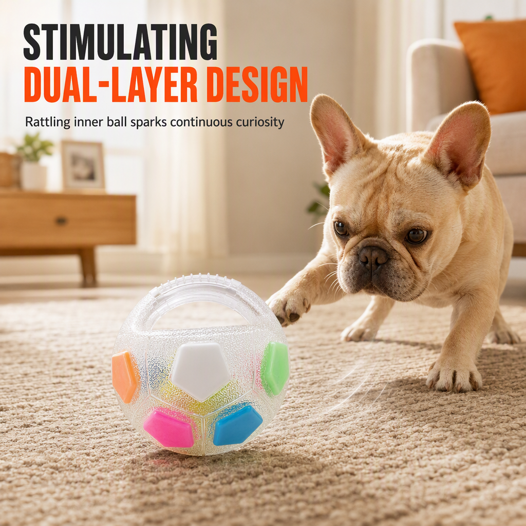 🥳2026 HOT SALE🥳💞50K+ SOLD! 🐶⚽ 50% OFF! Interactive Dog Soccer Ball with Grab Tabs – tough rubber, dual-layer design, reinforced handle for tug & fetch. Durable & safe! 🛡️💪