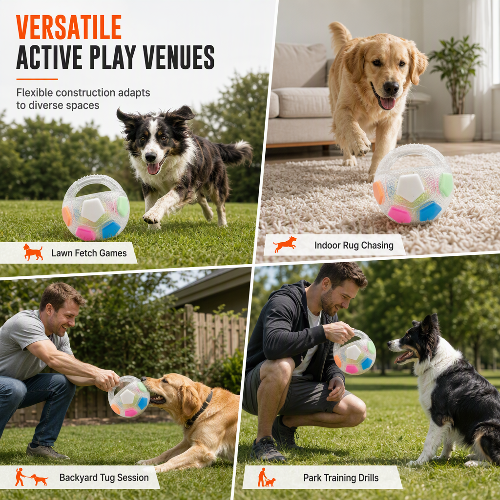 🥳2026 HOT SALE🥳💞50K+ SOLD! 🐶⚽ 50% OFF! Interactive Dog Soccer Ball with Grab Tabs – tough rubber, dual-layer design, reinforced handle for tug & fetch. Durable & safe! 🛡️💪