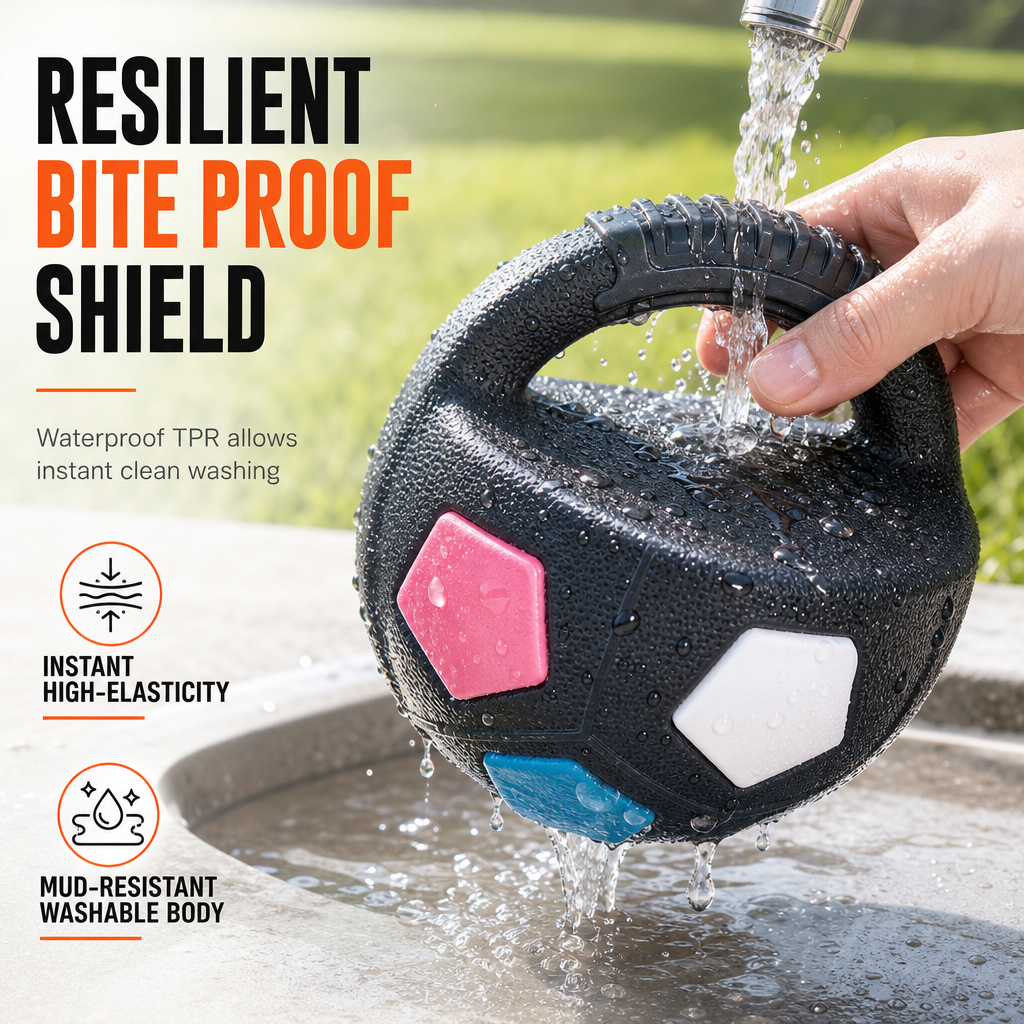 🥳2026 HOT SALE🥳💞50K+ SOLD! 🐶⚽ 50% OFF! Interactive Dog Soccer Ball with Grab Tabs – tough rubber, dual-layer design, reinforced handle for tug & fetch. Durable & safe! 🛡️💪